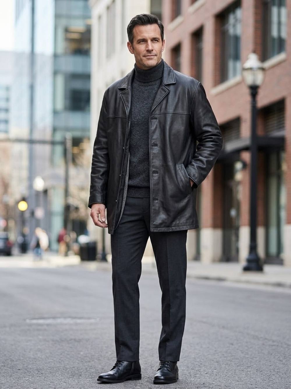 Vintage Weathervane by Weatherproof Men’s Black Leather Jacket Large